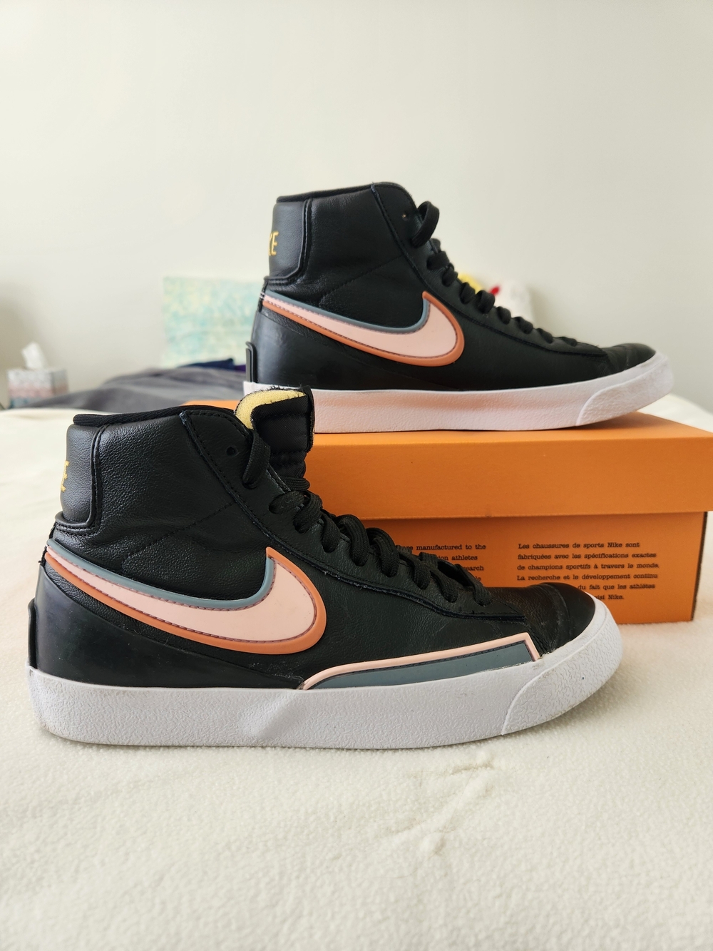 Nike Blazer Mid 77 Infinite Black/Arctic Pink Womens Size 8 Preowned Good Cond